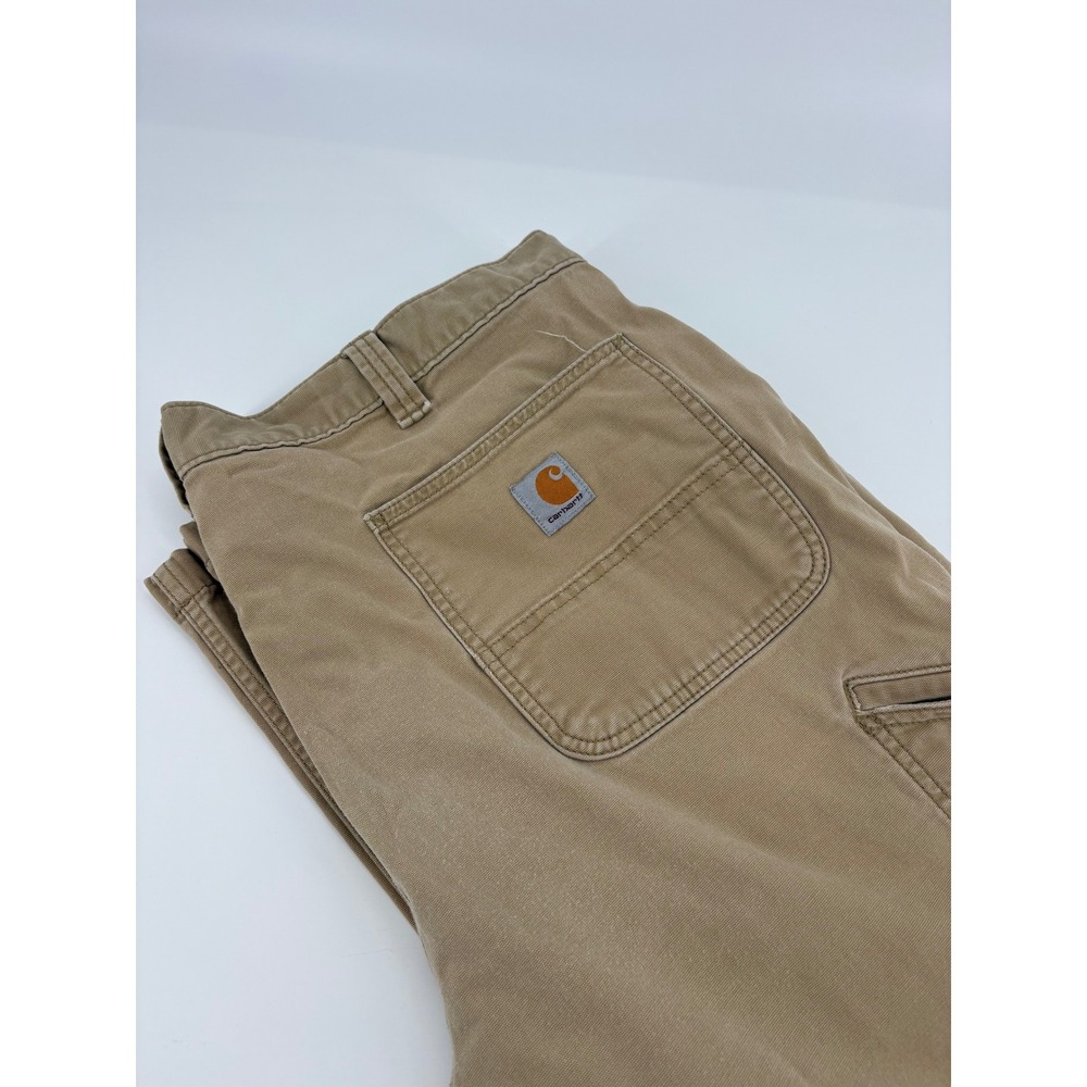 Carhartt Mens Relaxed Fit Canvas Work Pants Size 42x30 Tan Carpenter